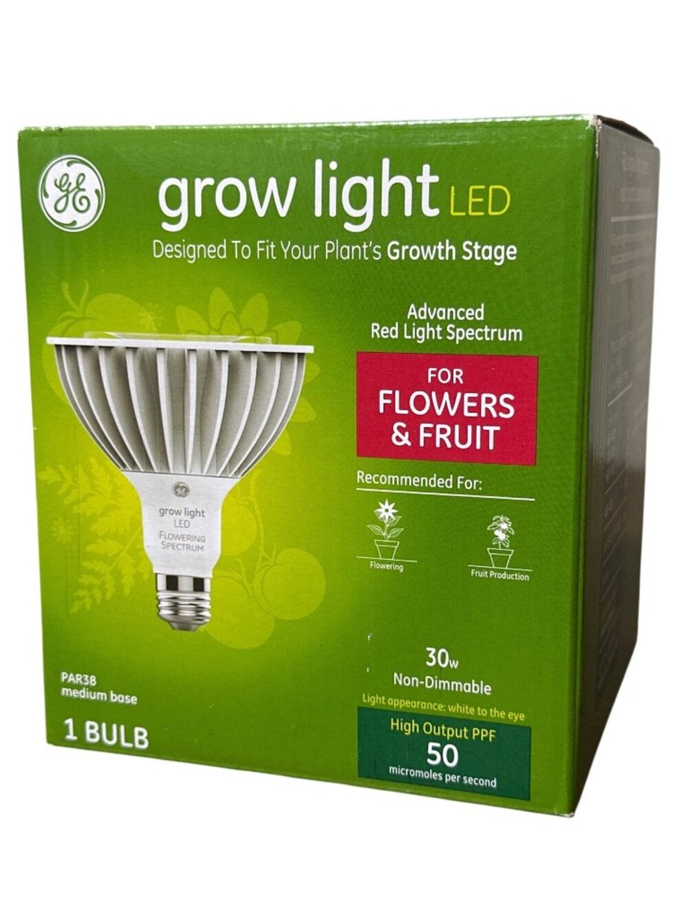 GE Grow Light LED Advanced Red Light Spectrum for Flowers & Fruits